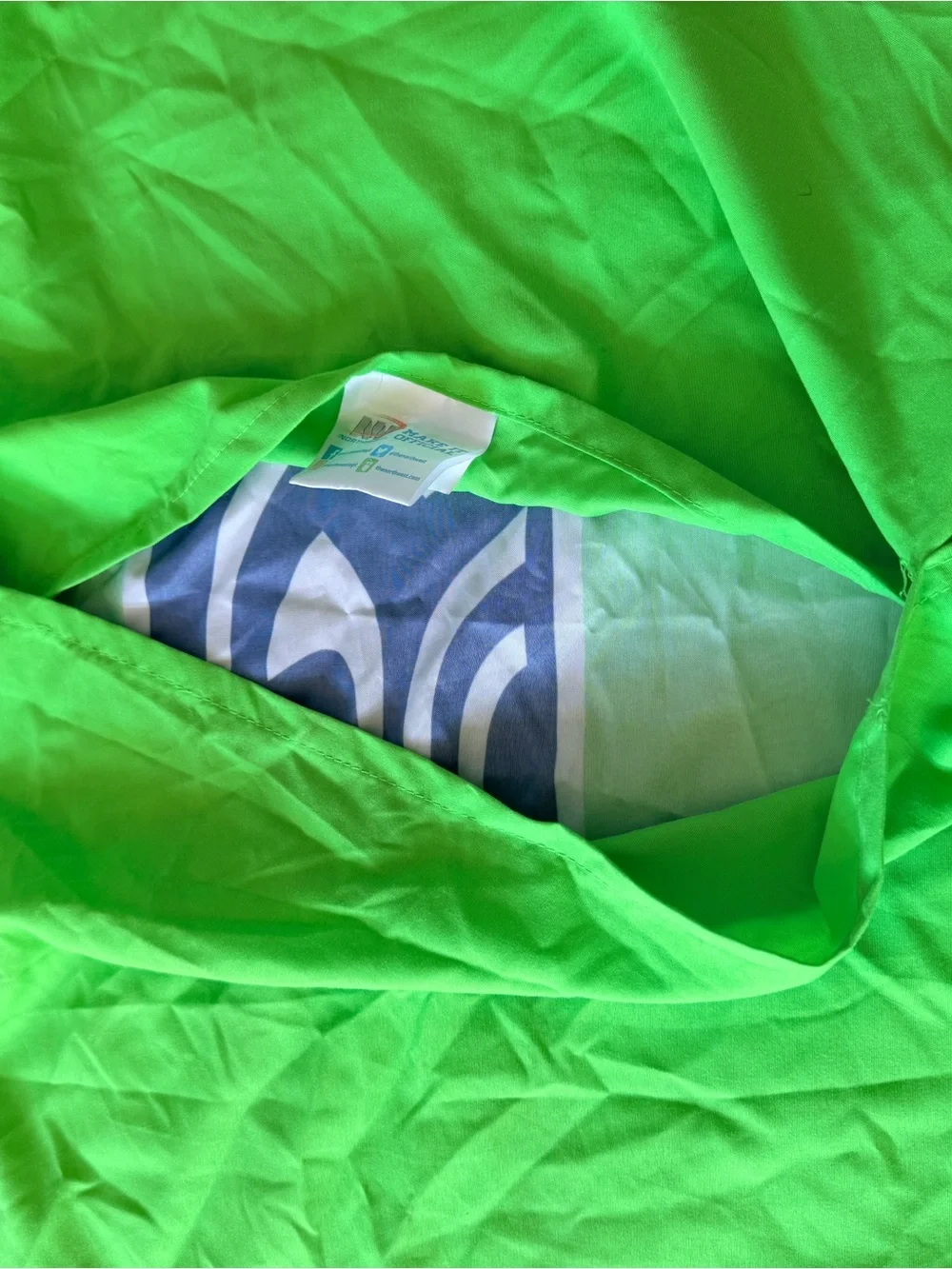 Officially licensed Seattle Seahawks standard pillow sham Green Blue Football